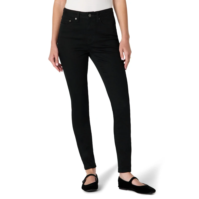 Amazon Essentials Women's High-Stretch High-Rise Skinny Jeans, Black, 22 Long