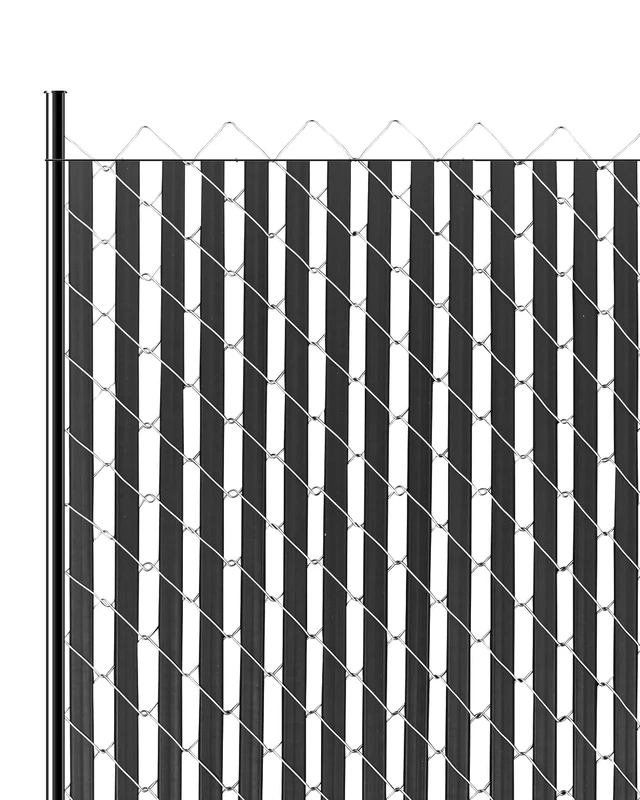 VEVOR Bottom Locking Privacy Slats, Double-Wall Vertical Bottom-Locking Slats for Chain-Link Fence, High-Density HDPE Chain Link Slats Ideally Fit 6' High Fence for Garden, Farm, Sports Field(Black)