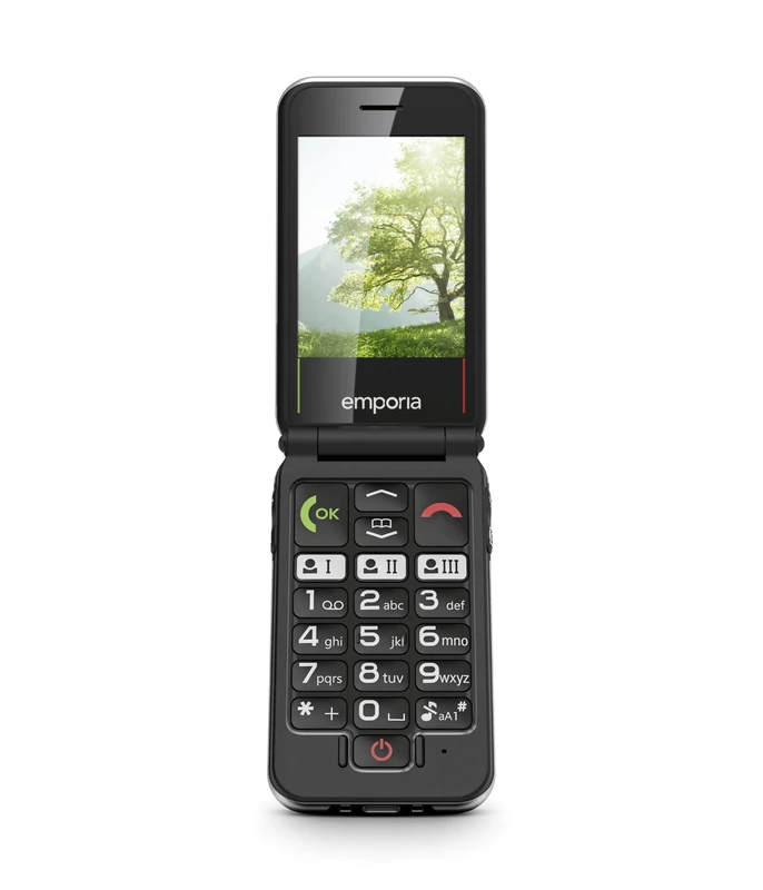 emporiaJOY, Senior Mobile Phone 2G, Contract-free key Flip Phone, Mobile Phone with Emergency Call Key, 2.8 Inch Screen, Red