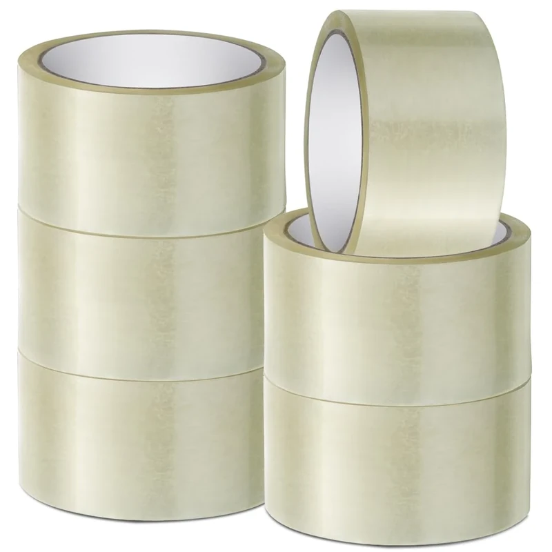 Stick Well 6 Rolls Clear Parcel Tape, 48mm X 66m, Strong Heavy Duty & Low Noise Packing Tape for Packing Boxes, Moving Boxes, and Secure Packaging