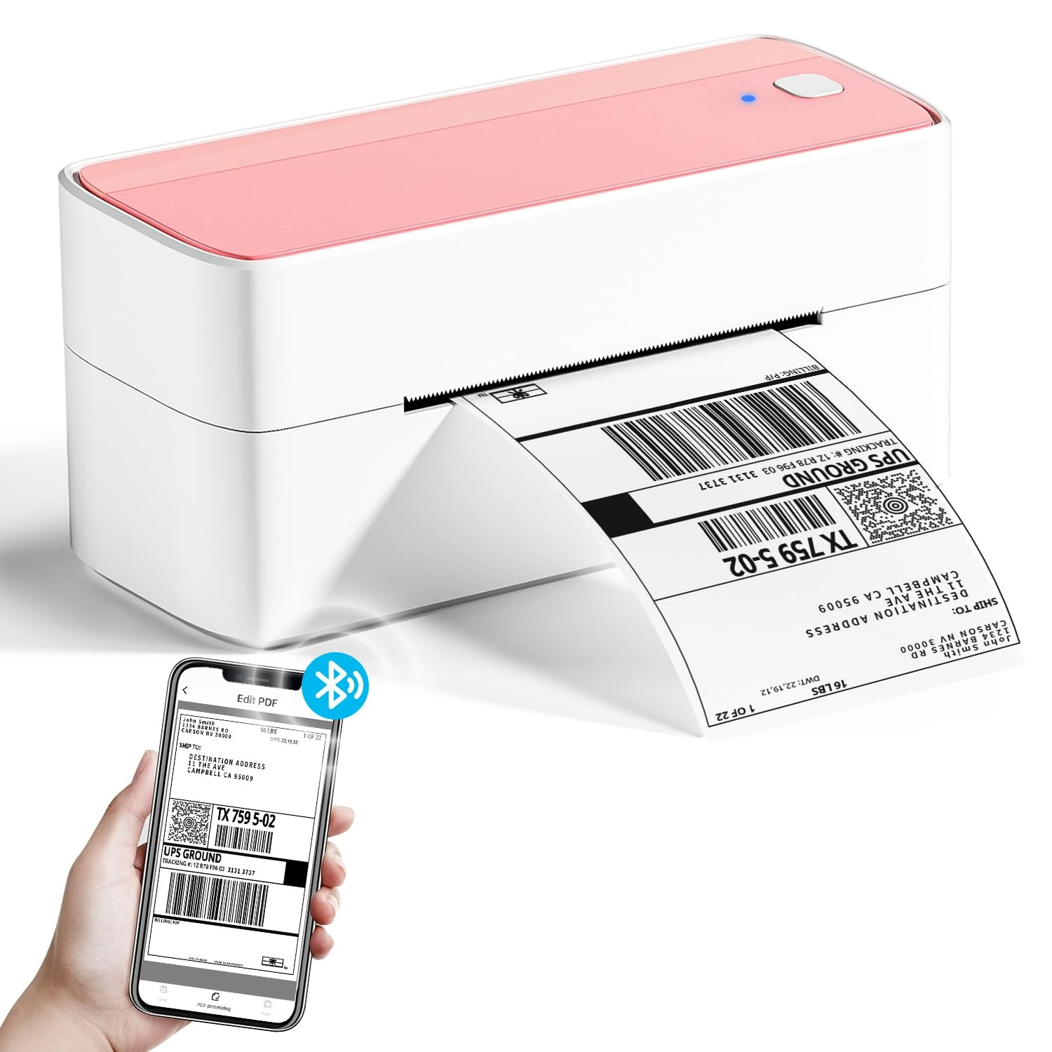 Phomemo Bluetooth Thermal Label Printer, PM241BT Shipping label printer 4x6, Label Printer BLuetooth for Home, Office and Business, Thermal Printer for Hermes, Royal Mail, Amazon, Shopify, Ebay, etc