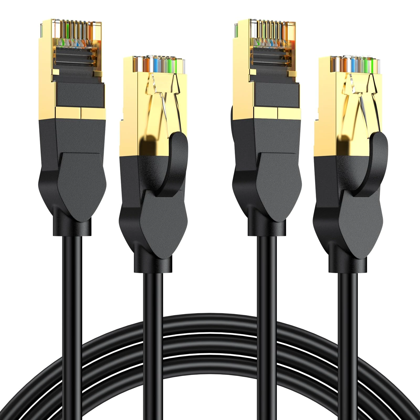 Ethernet Cable 0.5m 2Pack, High Speed 1000mbps 550Mhz/s Cat6 Ethernet Cable, Black RJ45 Lan Cable, Network Cable are Suitable for Routers, Computers, Modem, Switch, Games, Patch Panel
