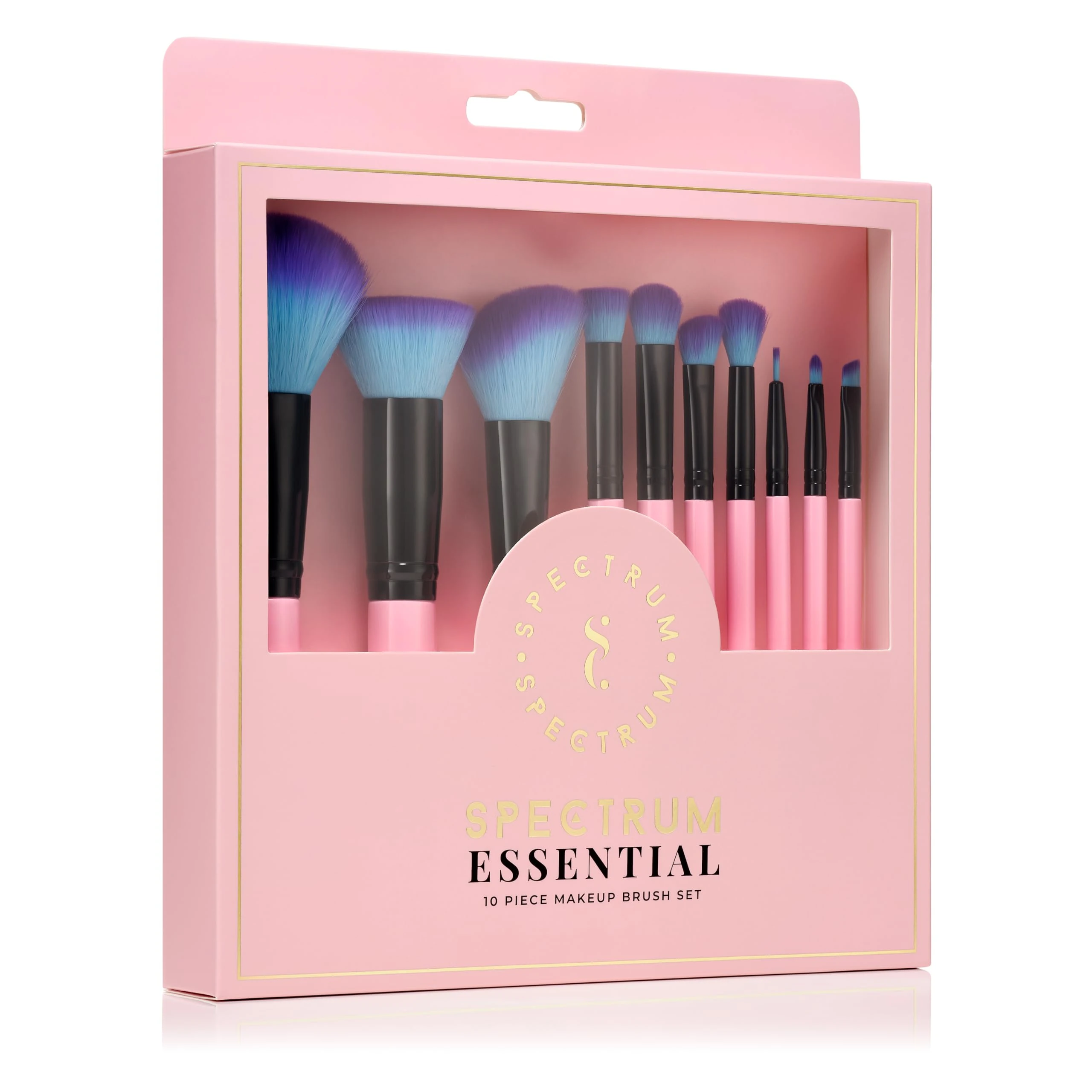 Spectrum 10 Piece Essential Makeup Brush Set | All-In-One Kit for Perfect Makeup | Vegan & Cruelty-Free