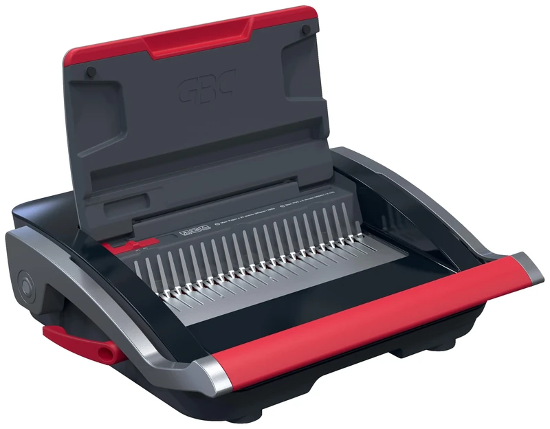 GBC CombBind CB25 Manual Binding Machine - Binds 390 A5/A4 Sheets, Compact and Lightweight Design, Punches 25 Sheets, Black/Silver, 4410063