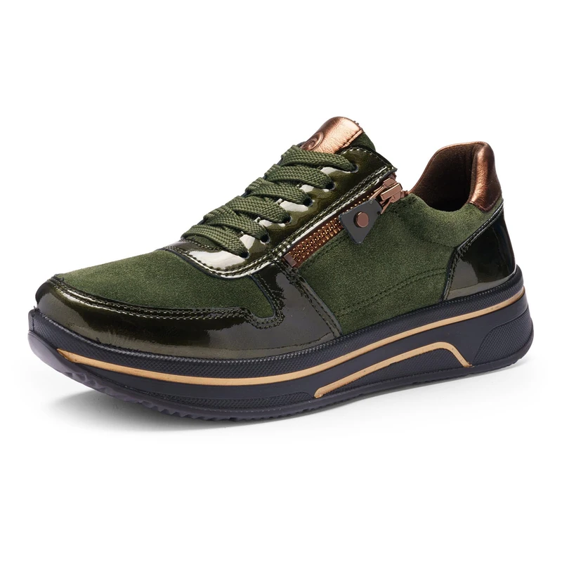 ARA Sapporo Women's Trainers Green, Forest Fango Mocha, 36 EU Weit