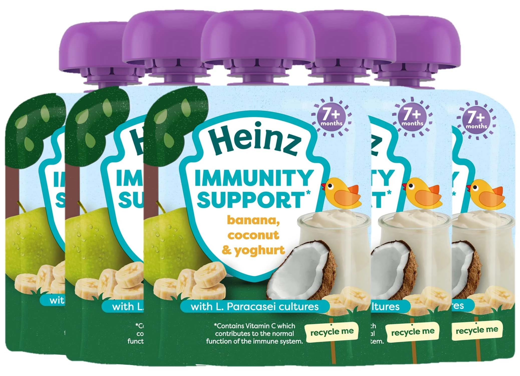 Heinz Baby Food Banana, Coconut and Yoghurt Immunity Support Pouch 6x85g