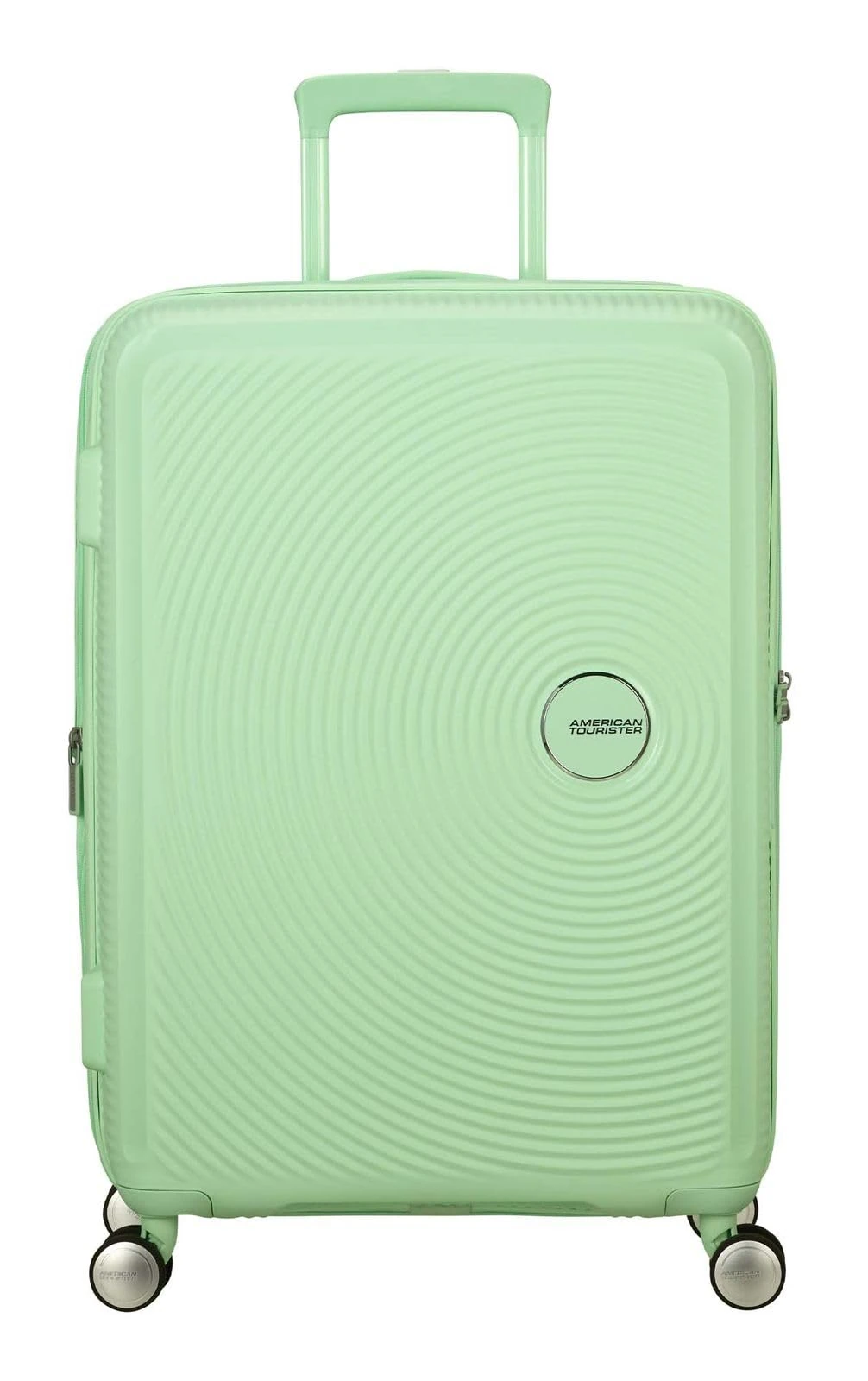 American Tourister Soundbox - Hard Shell Suitcase Medium, 67 cm - Trolley Case with 4 Wheels, TSA Lock, Expandable & Light, 71.5/81L, Pastel Green