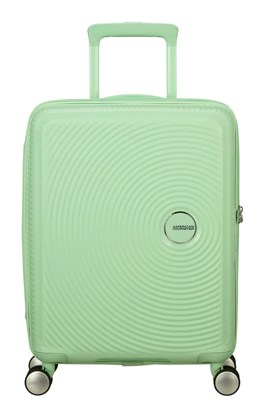 American Tourister Soundbox - Hand Luggage Suitcase 55 x 40 x 20/23 cm - Hard Shell Cabin Trolley for EasyJet & Most Airlines, Expandable, 35.5/41L, Pastel Green