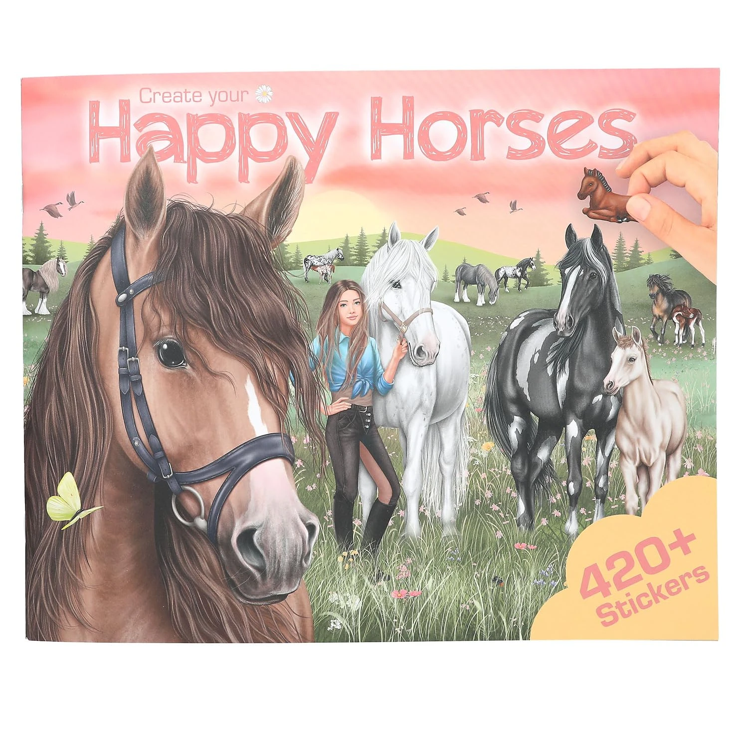 Depesche 13586 Create Your Happy Horses Sticker Book with 24 Background Pages for Creating Your Own Horse Worlds Includes 6 Sticker Sheets