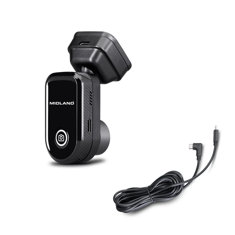Midland - Street Guardian Mini Car Dash Cam, Dashcam with Integrated GPS Locator, Video Camera with G-Sensor for Impact Detection - Car and Motorbike Accessories, Wi-Fi Camera for Smartphone Access