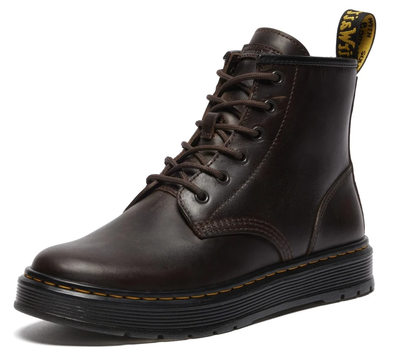Dr. Martens Men's Brookline Chukka 6 Eye BootPlatform, Brown, 10 UK