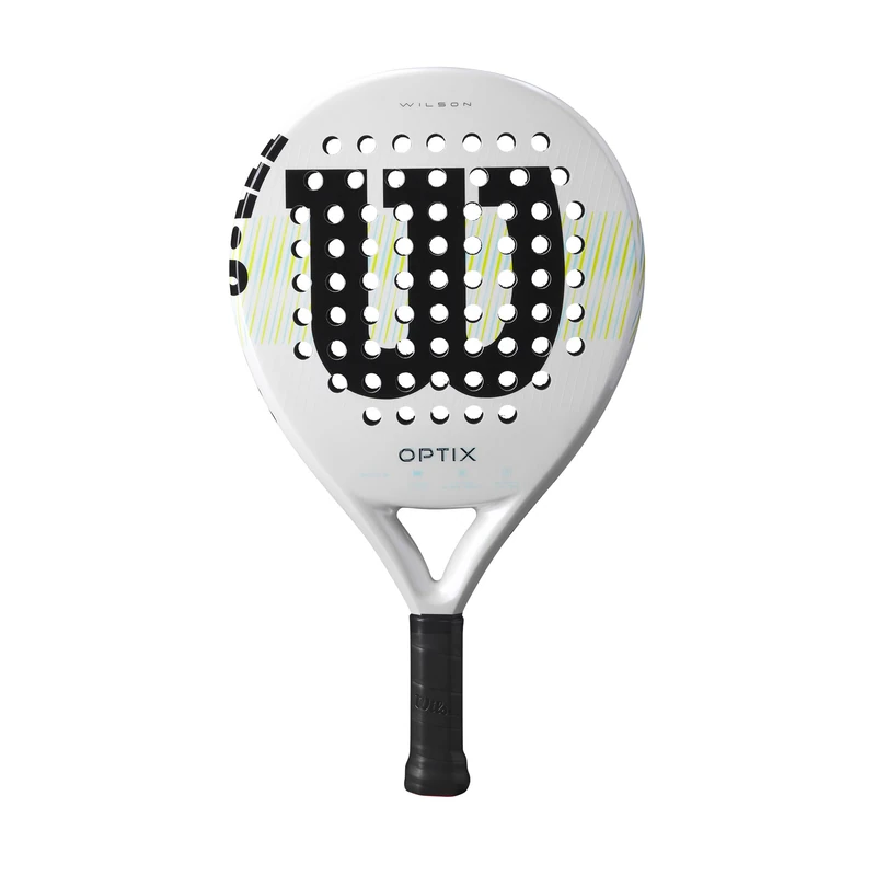 Wilson Optix V1 Padel Racket, Made with a Fiberglass Structure and Soft Foam, Circular Design and Precision Hole Technology, Colour: White, Size: 2