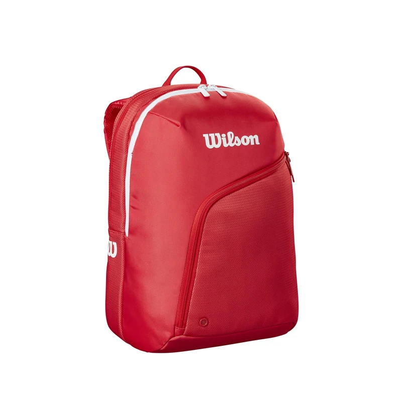 Wilson Tour Padel Backpack, Features Thermofoil Shielding to Protect Valuables, Made of Robust Polyester, Great for Adaptable Carrying, Colour: Red