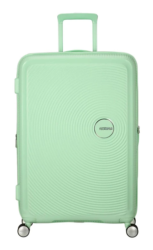 American Tourister Soundbox - Hard Shell Suitcase Large, 77 cm - Trolley Case with 4 Wheels, TSA Lock, Expandable & Light, 97/110L, Pastel Green