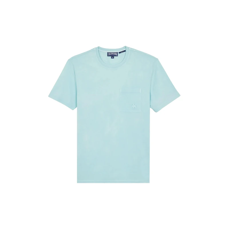 Vilebrequin, Solid Organic Cotton T-Shirt Natural Colors, M, Pacific