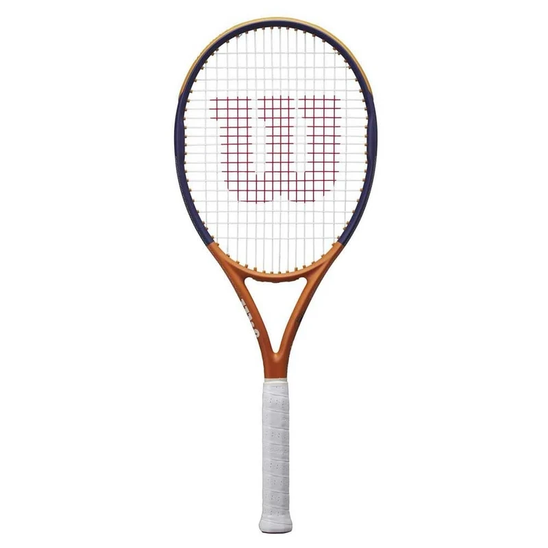 Wilson Roland-Garros Equipe Tennis Racket, With a Precision Weighting and Dual Aperture Design, Provides Comfort Grip, Superior Control and Increased Reach, Colour: Navy/White, Size: 1