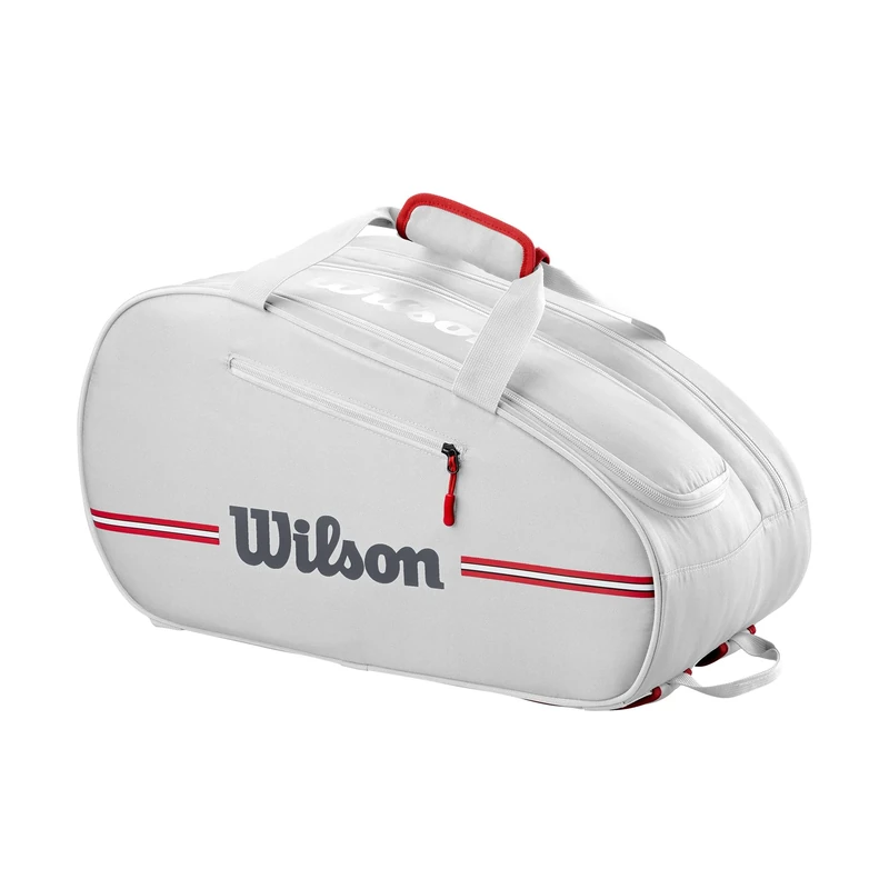 Wilson Team Padel Bag, Versatile Bag with a Dedicated Racket Space, Shoe Section and Spacious Accessory Pocket, Dual Carrying Options, Colour: Off White