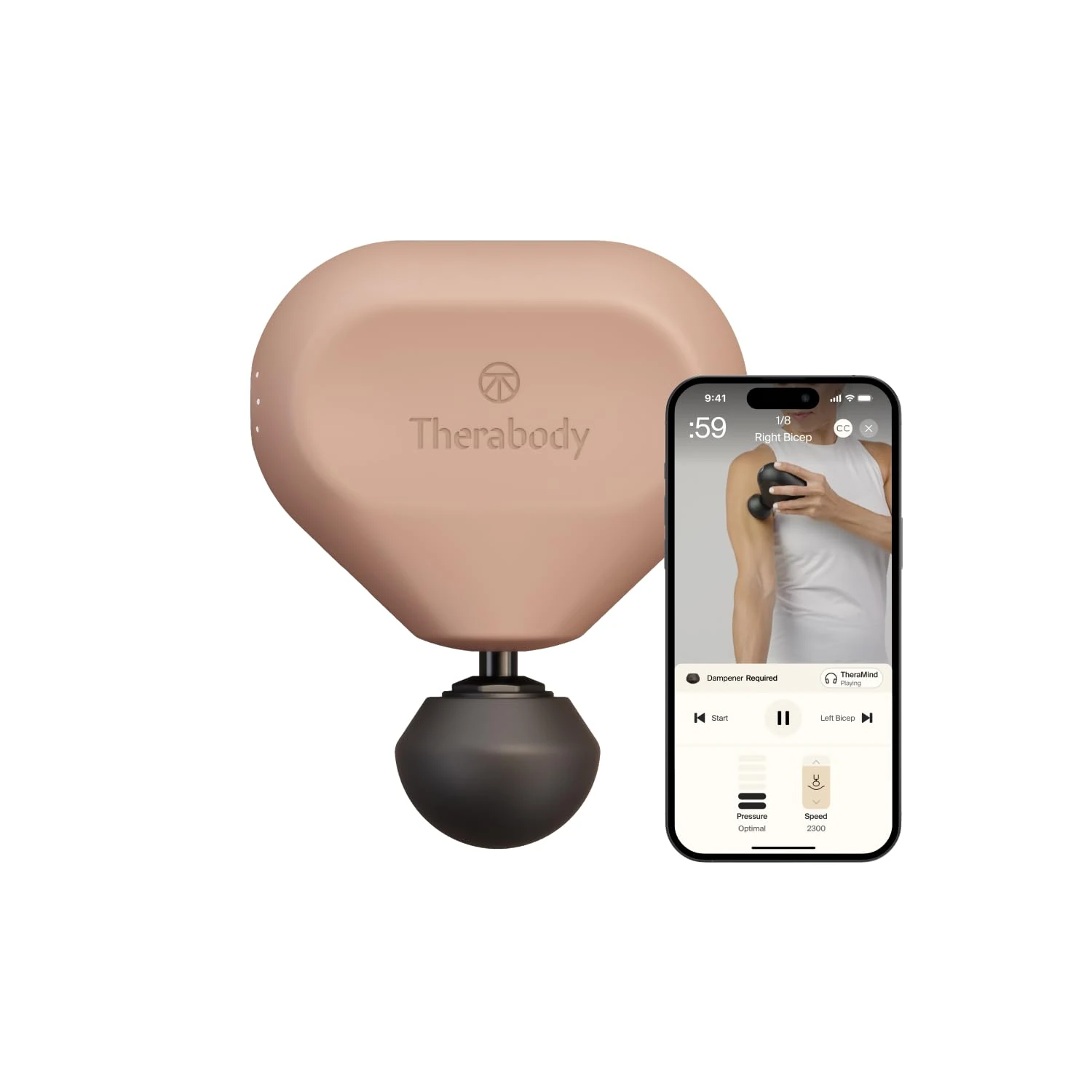 Theragun Mini (3rd Gen) by Therabody - Handheld Electric Massage Gun - Compact Muscle and Deep Tissue Treatment for On The Go - Portable Percussion Massager with QuietForce Technology