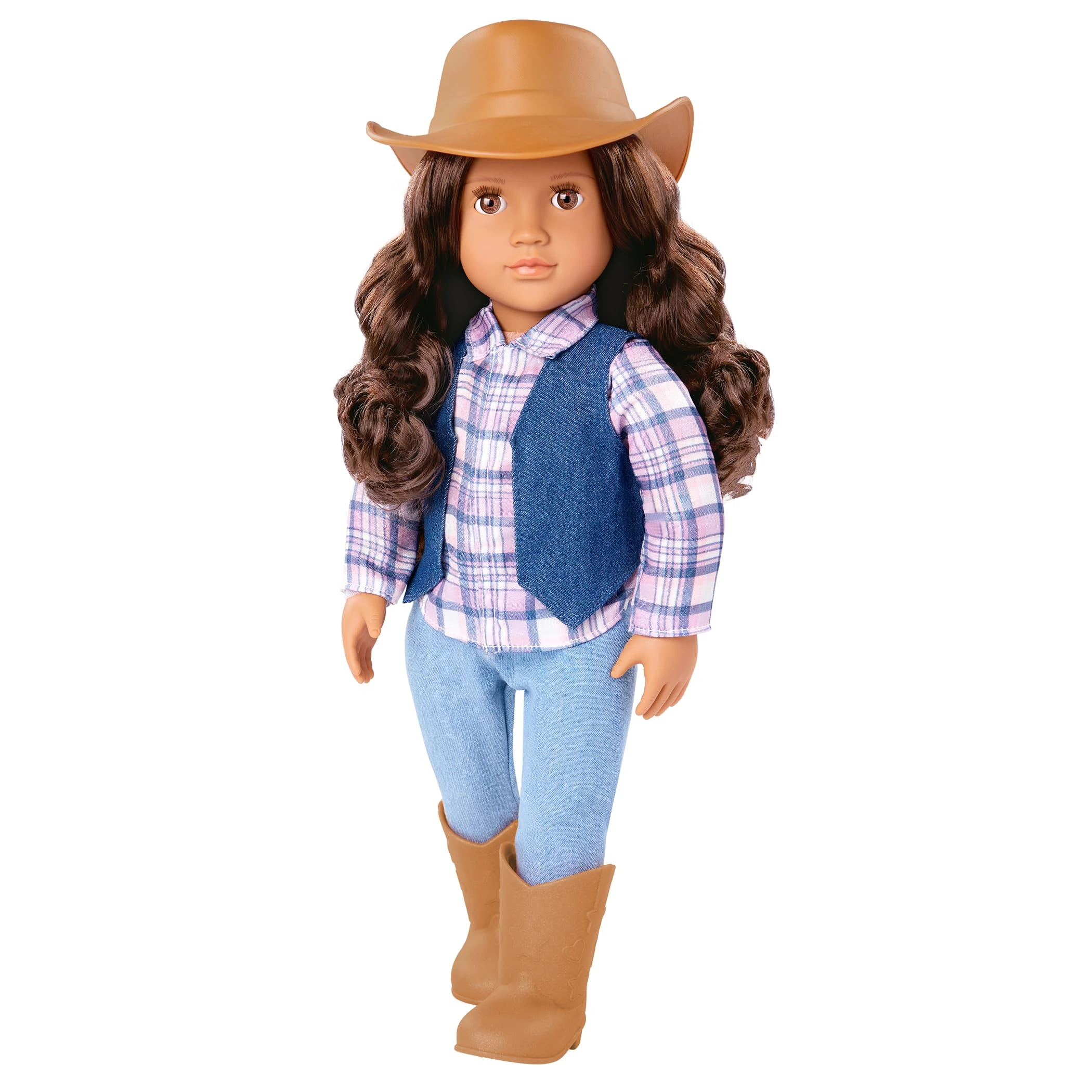 Our Generation Carolyn Cowgirl Doll – 18-inch Country Girl Doll, Tall Riding Boots, Cowboy Hat, Lifelike Brown Eyes, Western-Themed Toy for Ages 3+