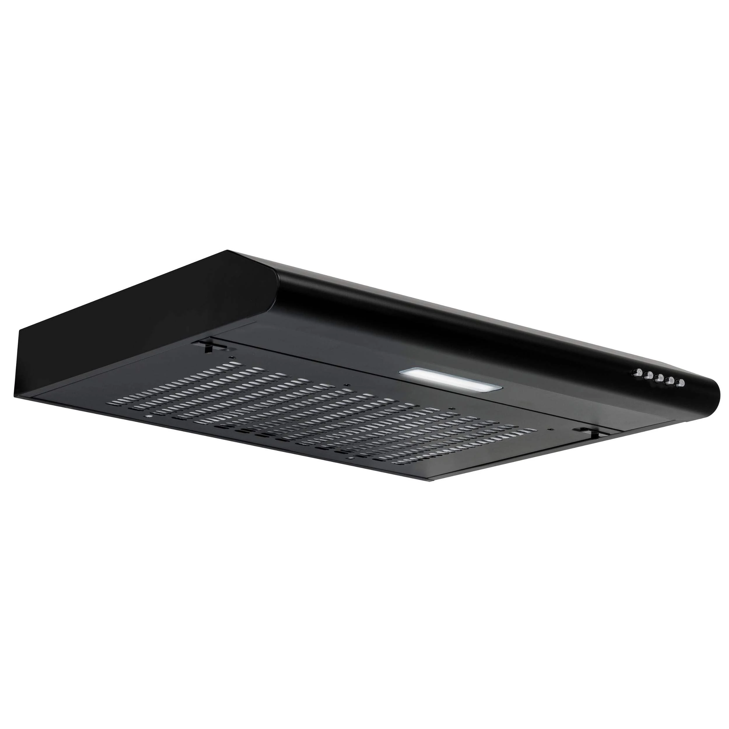 Baridi 60cm Visor Cooker Hood Kitchen Extractor Fan for Undercabinets, Wall Mounting, Black - DH107