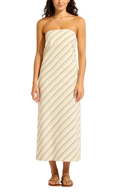 Seafolly Women's Bias Cut Column Maxi Dress Cover Up - Ecru XS
