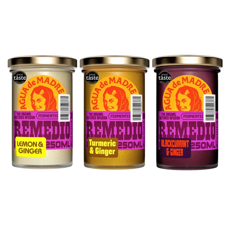 Agua de Madre Fresh Tea Infusion (Mixed Flavours), Fermented Fruit Drink with Immune Supporting Vitamin C, Low Calorie, Vegan, No Artificial Sweeteners, Pack of 3