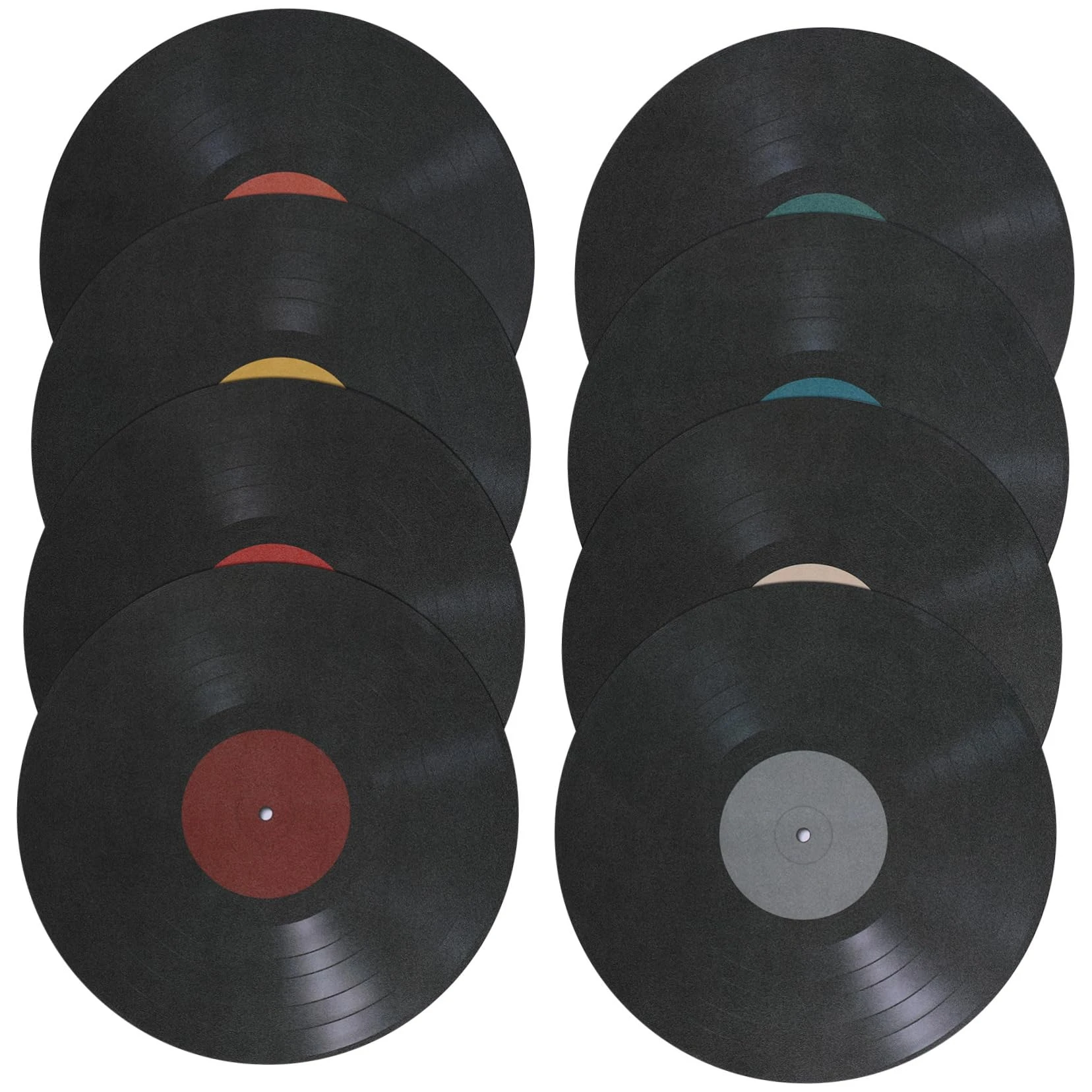 Record Disc Wall Decorations 8 Pieces Record Ornaments Retro Music Wall Sign Home Decor Pvc Material Sturdy