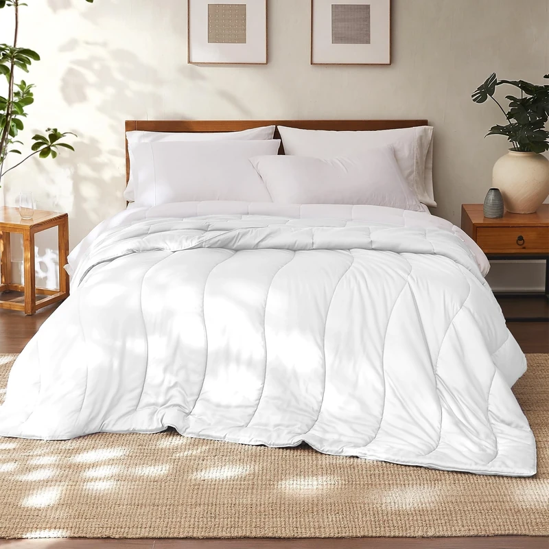 Modern Threads Tencel Lyocell Luxury Ultra Soft Down Alternative Comforter, White, Queen