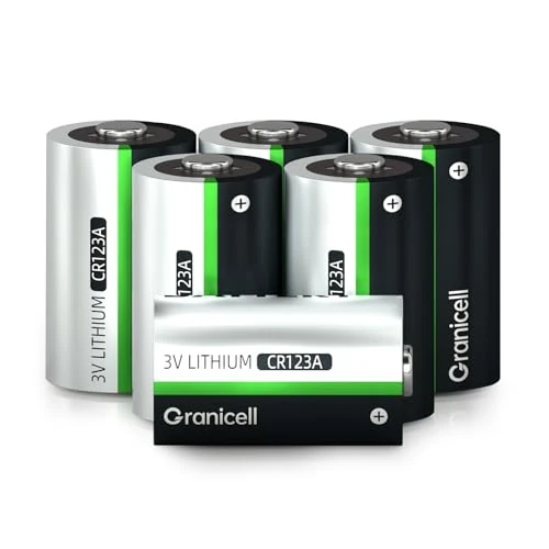 Granicell CR123A Lithium Battery 6-Pack, 1500mAh 3V CR123A Batteries, Suitable for Flashlights, Smoke Alarms, Photography, Toys [Not Rechargeable]