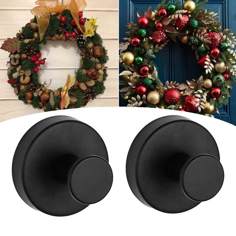 Twinsun 2 Pcs Shower Hooks, Removable Bathroom Luxe Hold No-Drill Stainless Waterproof Suction Cup Hooks for Hanging up to 15Ibs for Bathroom Kitchen Glass Doors (2*Black)