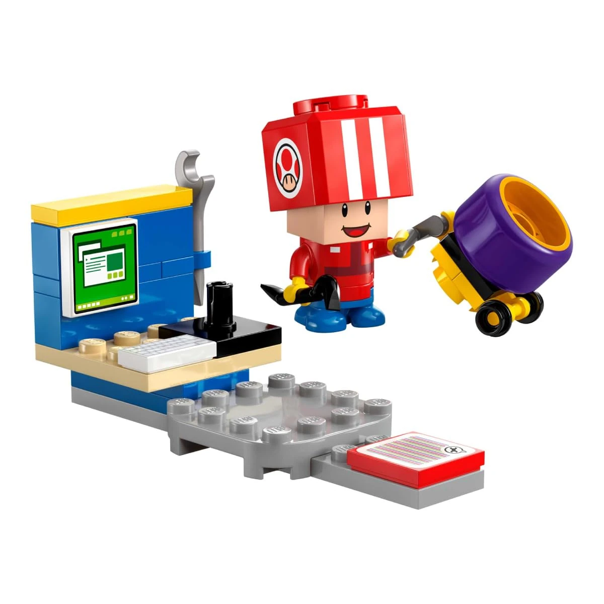 LEGO Super Mario Toad Pit Crew Building Set 30702, Mario Kart Workstation with Tools, 39 Pieces