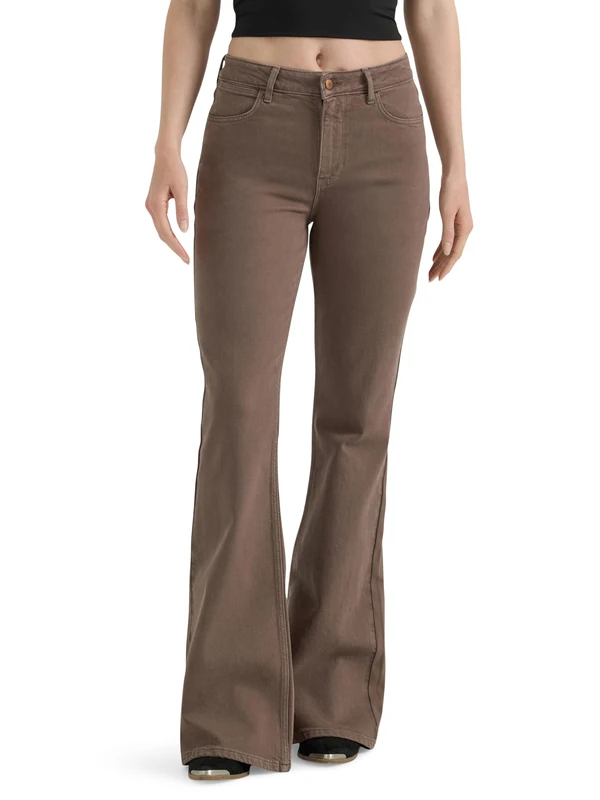 Wrangler Women's High Waisted Fierce Flare Jean, Clay Canyon, 10-30
