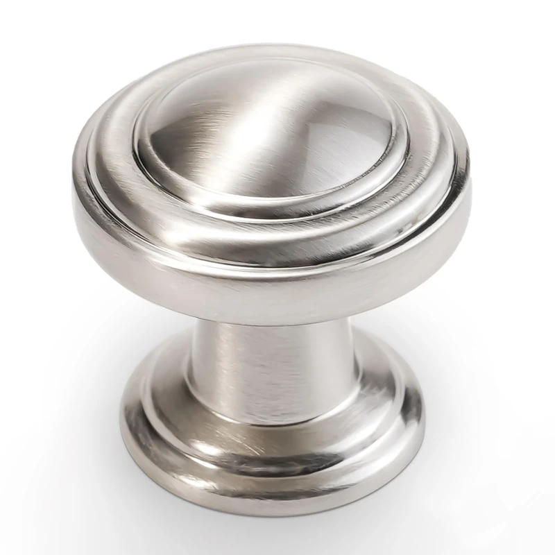 POVEFONK 30 Pack Brushed Satin Nickel Kitchen Cabinet Knobs Solid Drawer Knobs Kitchen Cabinet Hardware Zinc Alloy Handles Drawer Knobs Dresser Handles