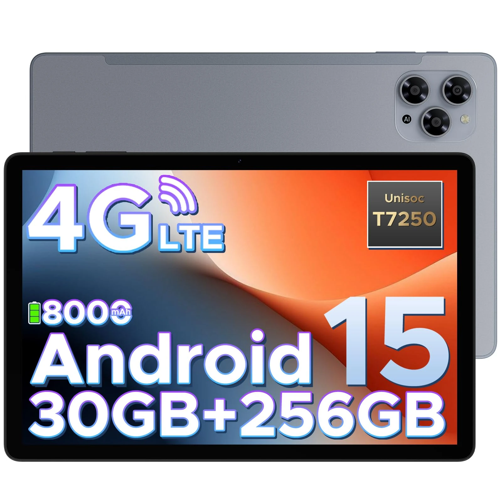 DOOGEE Tab G6 Tablette avec Carte Sim, Tablette Android 15, Octa-Core T7250, Tablette 11 Pouces 90Hz, 30GB +256GB/TF 2TB, Double 4G LTE,Batterie 8000mAh,13MP Caméra, 5G WiFi/Widevine L1/FM/OTG/Face ID