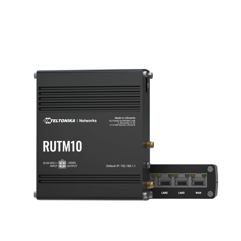 Teltonika RUTM10 Industrial Wi-Fi Router, Wi-Fi 5, VLAN Management, Multiple VPNs, 4x Gigabit Ethernet Ports, Industrial Protocols, Remote Management
