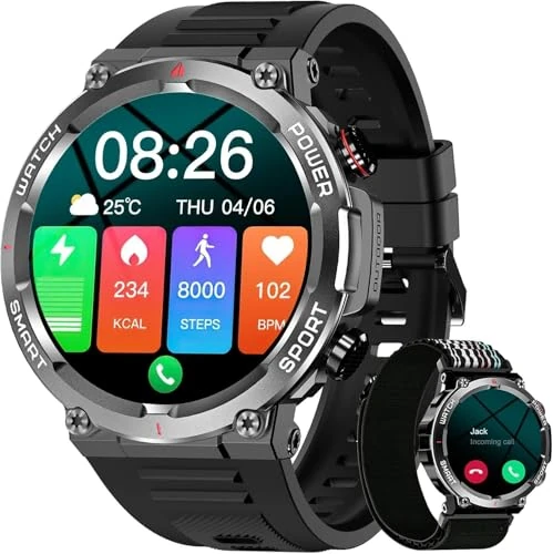 IOWODO Smart Watch for Men and Women Black