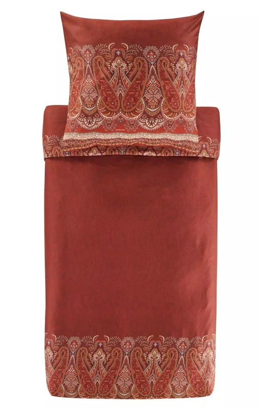 Bassetti Sabbioneta Satin Bed Linen Set Bordeaux R2 Size 135 x 200 + 80 x 80 cm