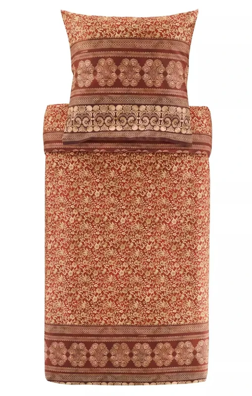 Bassetti Torcello Satin Bed Linen Set Amaranto R1 Size 200 x 200 + 2 x 80 x 80 cm