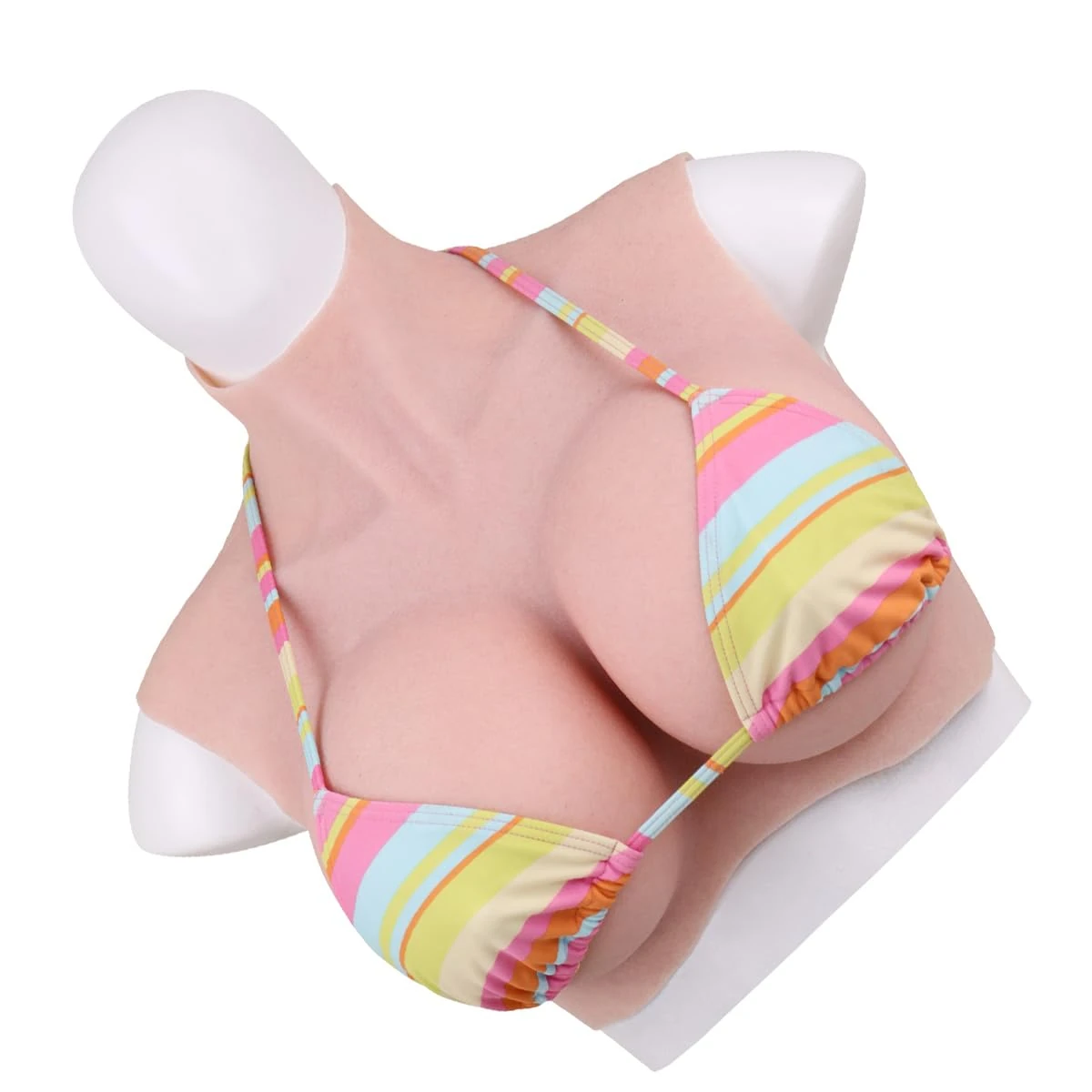 EQAIWUJIE Silicone Breast Forms for Crossdressers Realistic Breastplate Suit For Drag Queen Mastectomy Transgender ladyboy cosplayer or women (Ivory, H Cup-Silicone Filler)