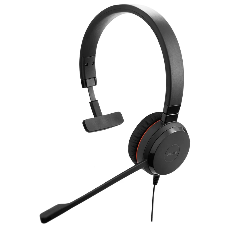 Jabra Evolve 20 SE Mono Headset – Microsoft Certified Headphones for VoIP Softphone with Passive Noise Cancellation – USB-C/A – Black