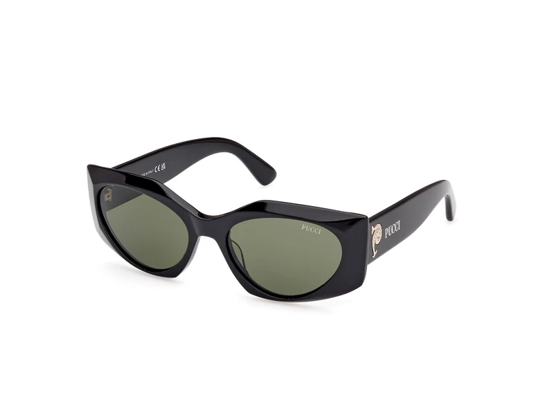 Emilio Pucci Ep0216 Sunglasses, Shiny Black, 55/18/140