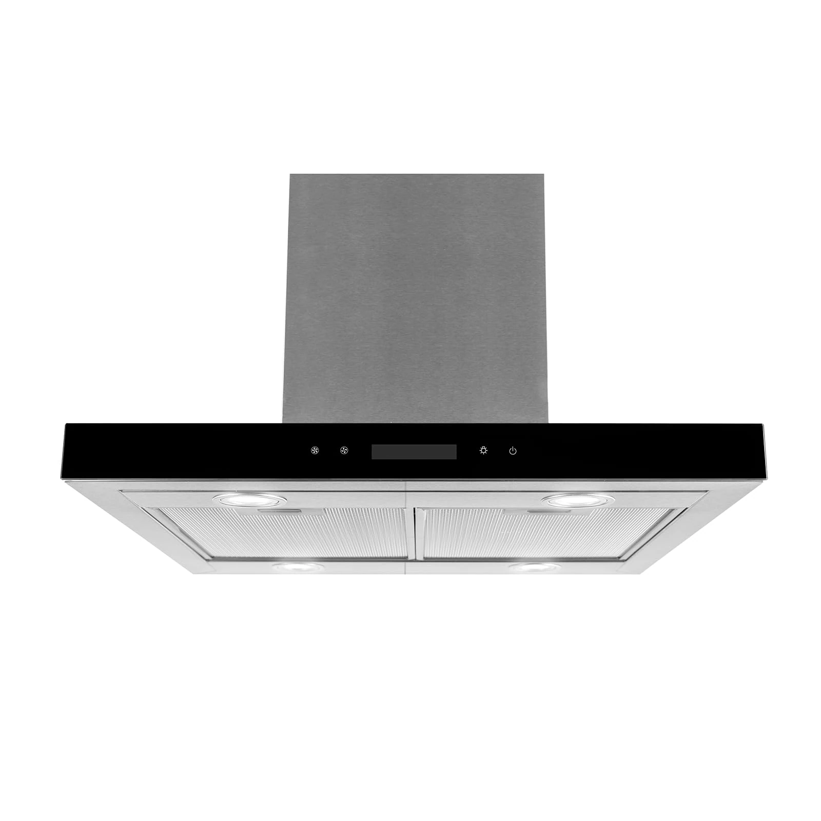 SIA ISL60SS 60cm Island Cooker Hood, Stainless Steel Slimline Design, LED Lighting, Touch Sensor Control, Digital Display, 2 Years Parts & Labour Guarantee