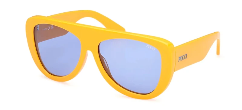 PUCCI Unisex EP0231 Sunglasses, Shiny Yellow, 58/15/140