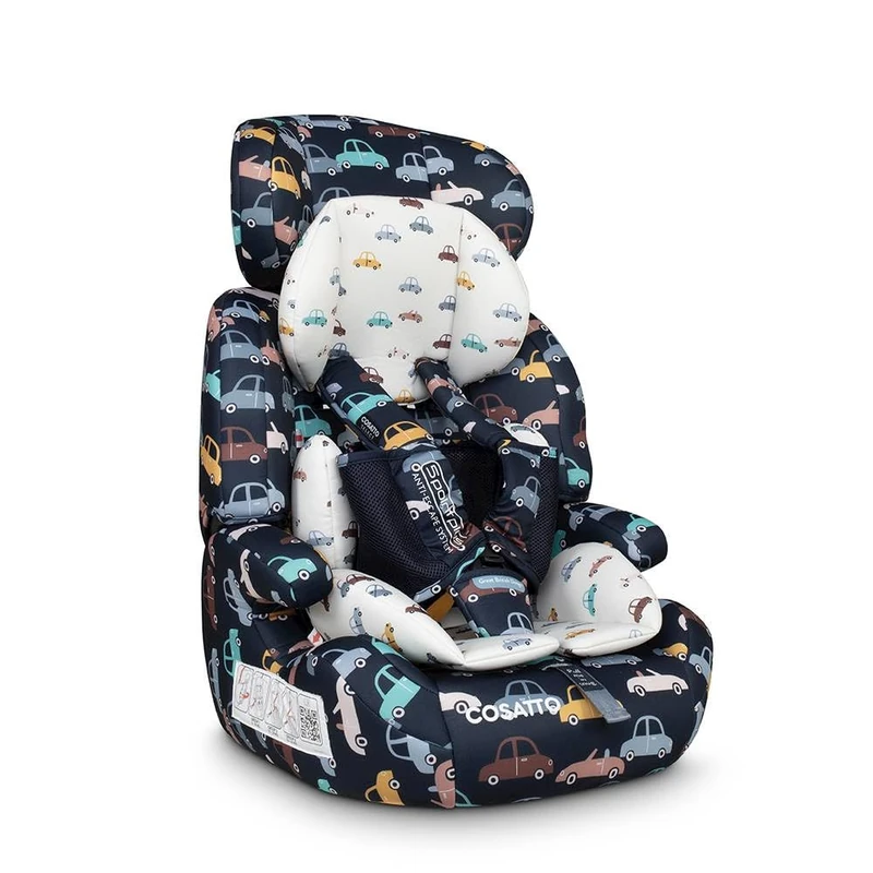 Cosatto Zoomi Toddler Car Seat & Booster Seat | 9 Months-12 Years | 5 Point Anti-Escape Harness, Adjustable Headrest, Removable Washable Covers - Forward Facing for Group 123 (Beep Beep)