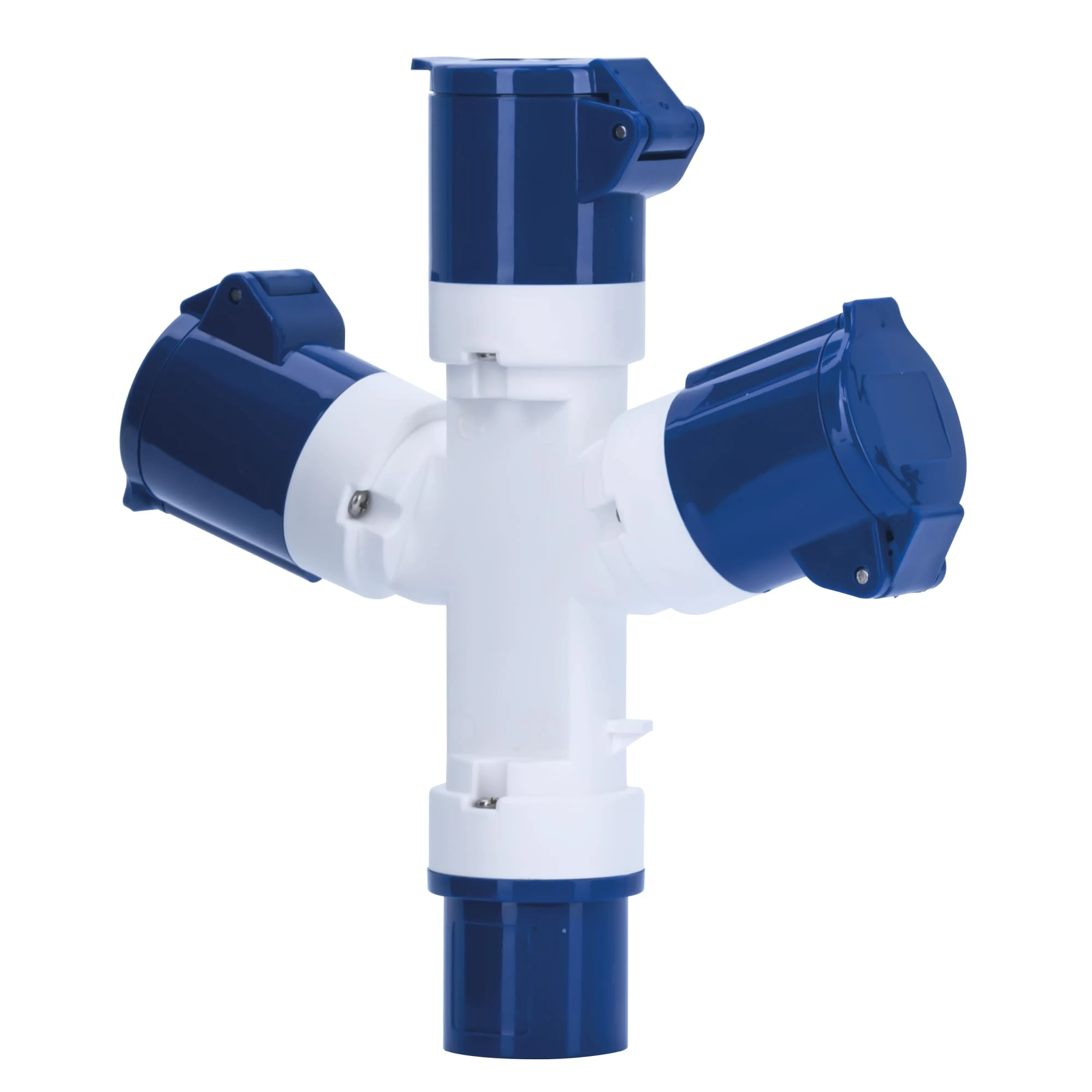 Status 3 Way Splitter Adaptor, 16amp, IP44 Weatherproof – Converts Single Site Socket to 3 Way, Ideal for Camping, Caravans, Motorhomes & Construction Sites (16APT3WS1PK10)