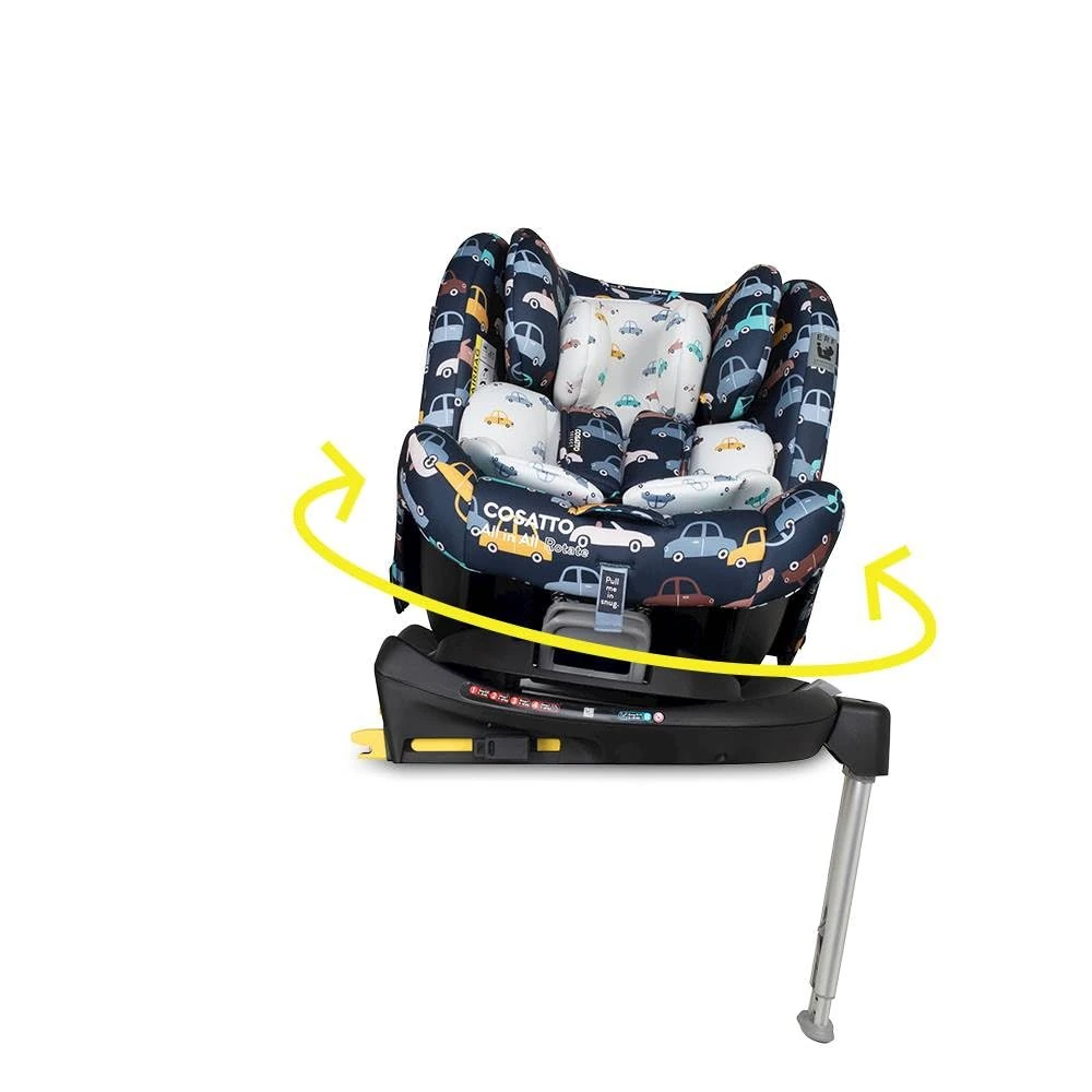 Cosatto All in All Rotate 360° Swivel Spin Car Seat - Group 0+123, 0-36 kg, 0-12years, ISOFIX, ERF, Anti-Escape (Beep Beep)
