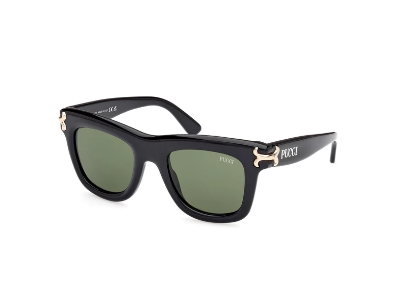 Emilio Pucci Ep0222 Sunglasses, Shiny Black, 50/22/140