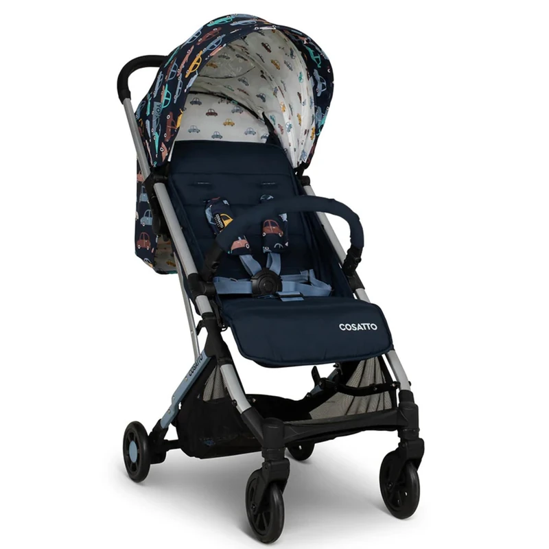 Cosatto Yo Travel Stroller - Baby Pushchair Lightweight Compact Fold from Birth to 25kg - Airline Compatible, One Hand Easy Fold, Large 8kg Shopping Basket, Raincover & Bumper Bar (Beep Beep)