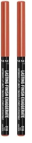 Rimmel London Lasting Finish Exaggerate Lip Liners, 018 Rose Addiction, 4g (Pack of 2)