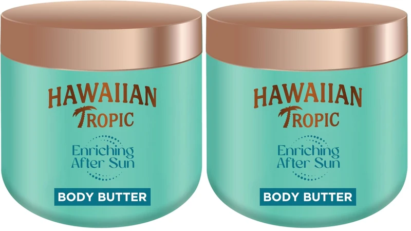 Hawaiian Tropic Enriching After Sun Body Butter - 250 ml, 12-Hour Moisturisation, With Shea Butter, Coconut scent, Vegan (Pack of 2)